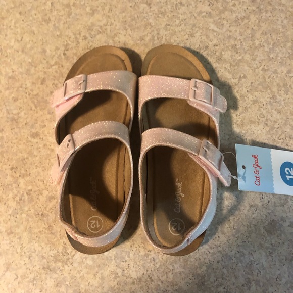 SOLD-Girl’s New Pink Glittery Sandals Size 12 - Picture 2 of 4